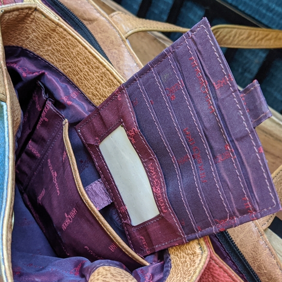 Anna by Anuschka Genuine Leather Large Shopper Bag Bird on Branch Hand Painted - Picture 11 of 16